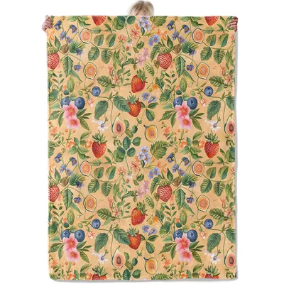 Strawberry Blueberry Botanical Pattern Blanket