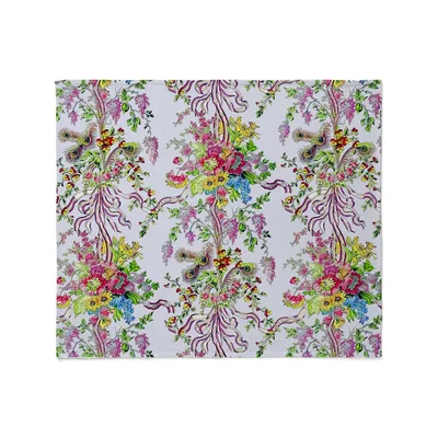 Purple Floral Vine Pattern Blanket features ornate botanical