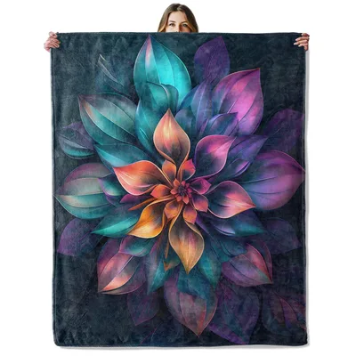 Colorful Flower Design Blanket: Vibrant Floral Art for Cozy Spaces