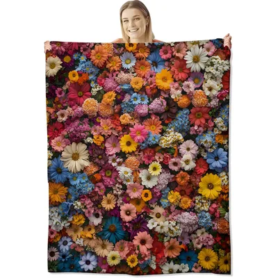 Colorful Blooming Flowers Pattern Blanket: A Vibrant Floral Tapestry