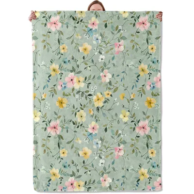 Pastel Spring Wildflower Pattern Blanket: Soft Floral Throw for Home