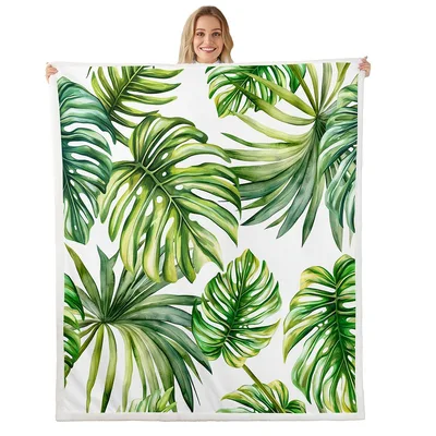 Tropical Palm Leaves Print Blanket for Nature Lovers