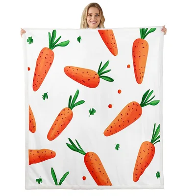Cute Carrot Blanket: Playful Orange Root Vegetable Pattern for Foodies