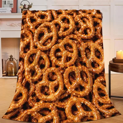 Pretzel Food Pattern Blanket: A Full-Print Pretzel Design for Bakers