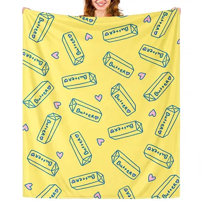 Butter Sticks Pattern Blanket featuring yellow background