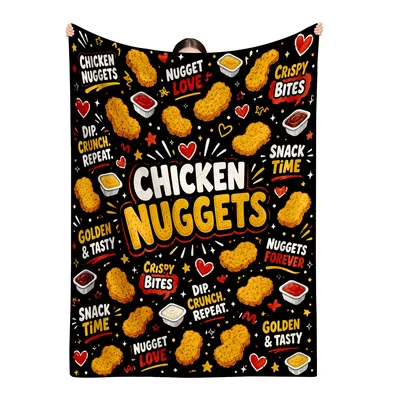Chicken Nuggets Snack Lover Blanket: Golden & Tasty Design