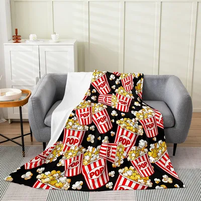Movie Theater Popcorn Buckets Blanket for Movie Lovers
