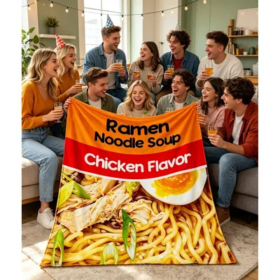 Chicken Ramen with Egg Blanket: A Fun Foodie Design