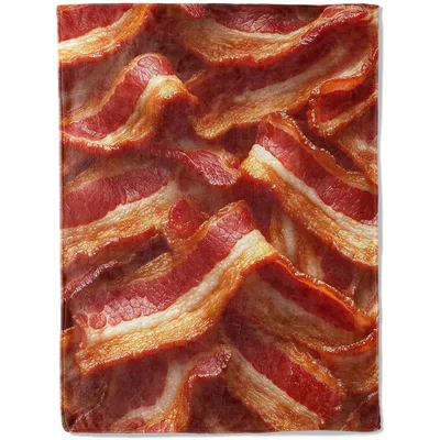 Realistic Crispy Bacon Strips Blanket for Foodies