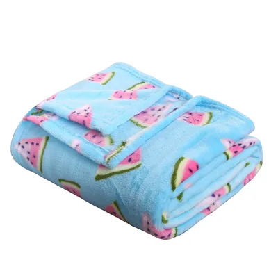 Watermelon Slices on Blue Blanket: Bright Summer Fruit Design