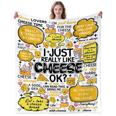 Cheese Lovers Foodie Blanket: I Just Really Like Cheese Ok