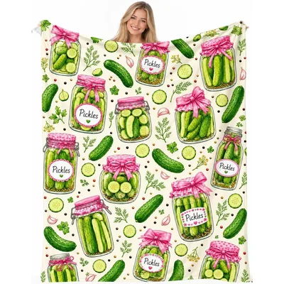 Pickle Jars with Pink Blanket: A Whimsical Pickle Pattern Design