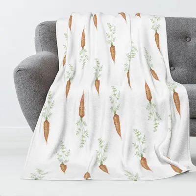 Carrot Pattern Vegetable Blanket: Watercolor Root Design for Gardeners