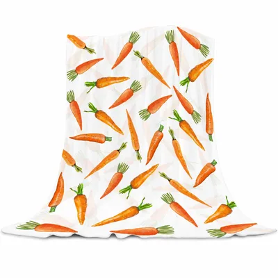Carrot Pattern Blanket: Watercolor Root Vegetable Design for Gardeners