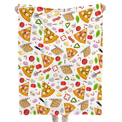 Pizza Food Pattern Blanket: A Scattered Slice of Culinary Joy