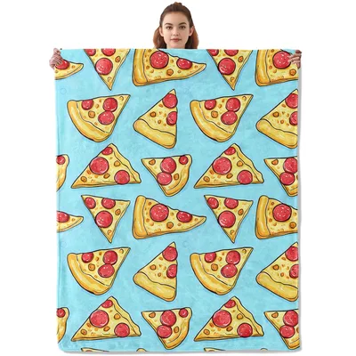 Pepperoni Pizza Slices Pattern Blanket for Foodie Fans