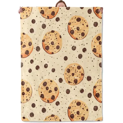 Cream Cookie Dots Pattern Blanket Featuring Chocolate Chip Cookies