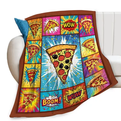 Pizza Pop Art Blanket: Comic Book Slice Design