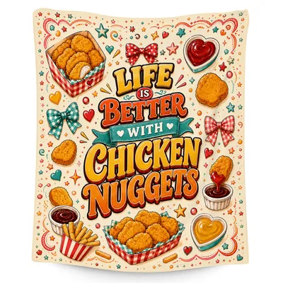 Chicken Nuggets Food Design Blanket: Life Is Better With This Print