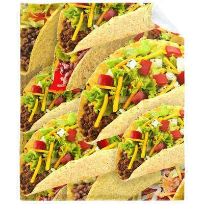 Tacos Food Pattern Blanket: A Full-Print Taco Design for Foodies