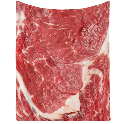 Beef Meat Photo Blanket Raw Steak Texture Design