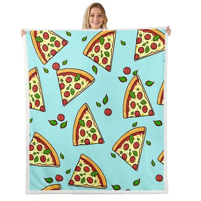 Pizza Slices Pattern Blanket: Fun Cartoon Pepperoni Design