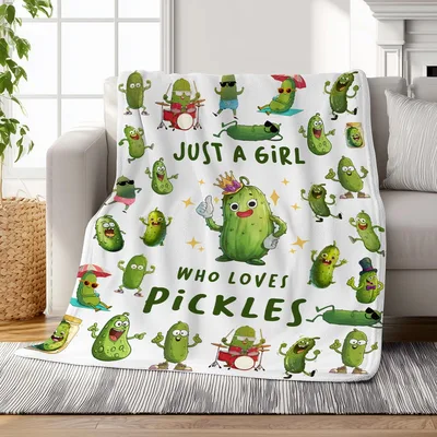 Just a Girl Blanket: Pickle Lovers Throw Design