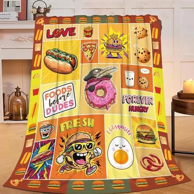 Food Lovers Donut Pattern Blanket for Hungry Heroes
