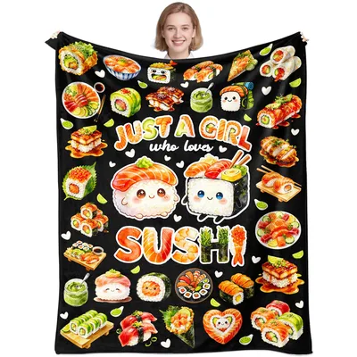 Just a Girl Blanket: A Sushi Lover's Cozy Print