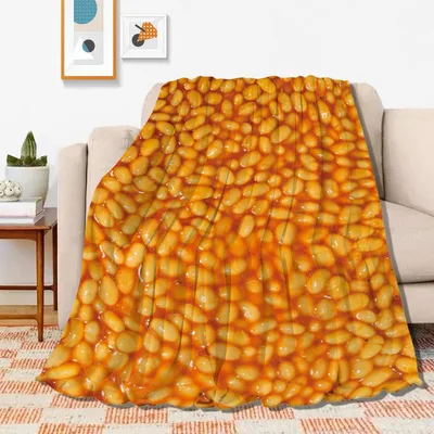 Baked Beans Pile Pattern Blanket: A Fun Foodie Design