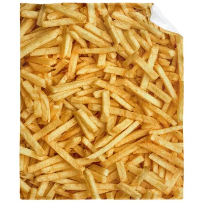 French Fries Food Pattern Blanket: A Golden Potato Print
