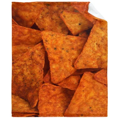 Nacho Chips Food Pattern Blanket No. 2: Spicy Corn Chip Design