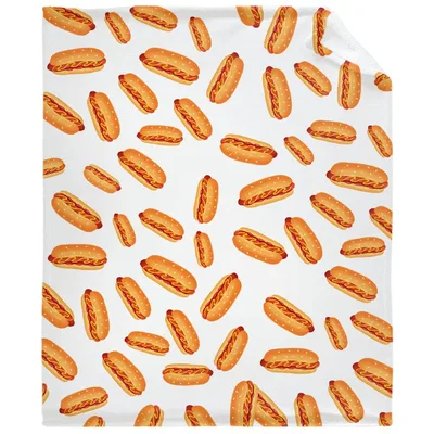 Hot Dog Pattern Blanket: A Playful Sausage Print for Foodies