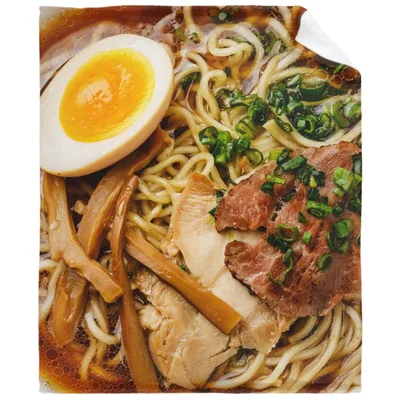 Beef Ramen Noodle Bowl Blanket for Foodies