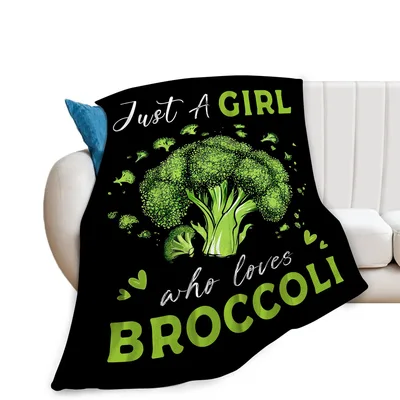 Just a Girl Who Loves Broccoli Blanket for Vegetable Fans