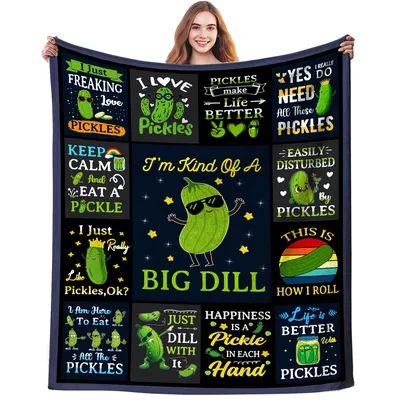 Keep Calm and Eat Blanket: A Quirky Pickle Collage for Foodies