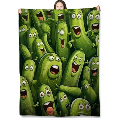 Happy Cartoon Pickles Pattern Blanket No. 2