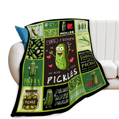 Pickle Squad Collage Blanket: A Pickle Lover's Cozy Collection