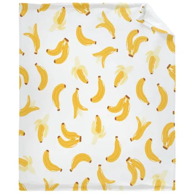Banana Fruit Pattern Blanket: Playful Yellow Bananas on White