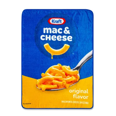 Mac and Cheese Box Blanket: Classic Blue Box Design for Foodies