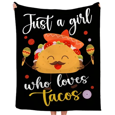 Just a Girl Who Loves Tacos Blanket: Fun Taco Art for Foodies