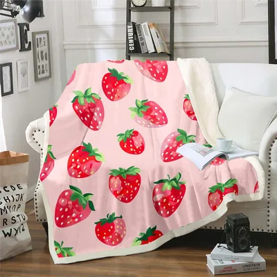 Strawberry Pattern Blanket: Sweet Fruit Print for Cozy Days