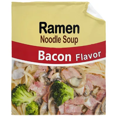 Bacon Ramen Noodle Soup Blanket for Foodie Lovers