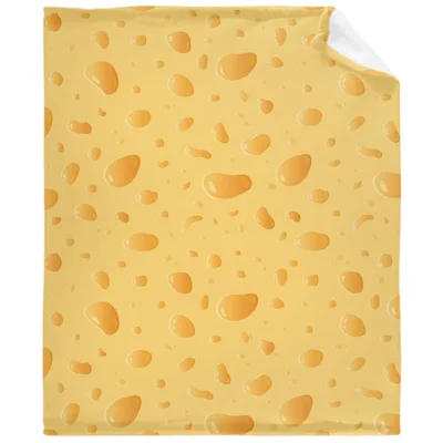 Cheese Holes Pattern Blanket for Foodies Who Love Swiss Cheese Design