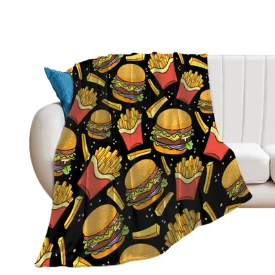 Hamburger and French Fries Blanket for Foodie Lovers