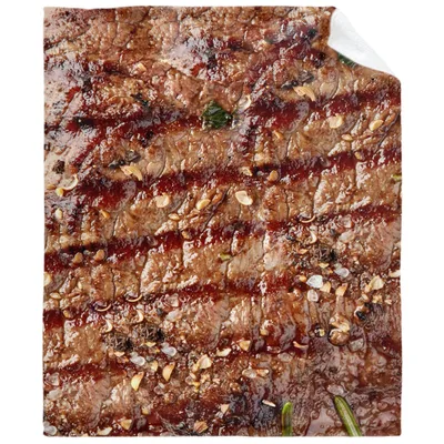 Grilled Meat Food Photo Blanket for BBQ Lovers