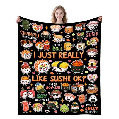 I Just Really Like Sushi Blanket: Kawaii Puns and Cute Rolls