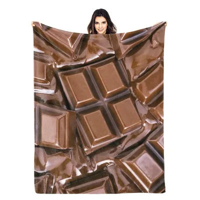 Silky Chocolate Bar Close Blanket features a realistic