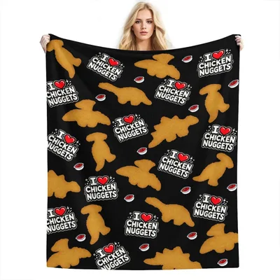 Chicken Nugget Pattern Blanket No. 2 for Foodie Lovers