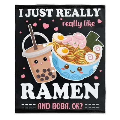 Just Really Like Ramen and Boba Blanket
